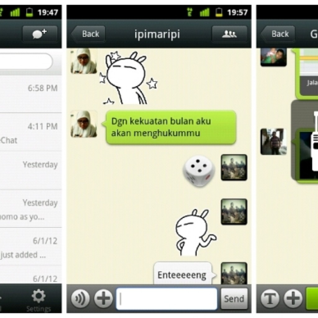 Tampilan WeChat selain private chat bisa juga buat Group Chat