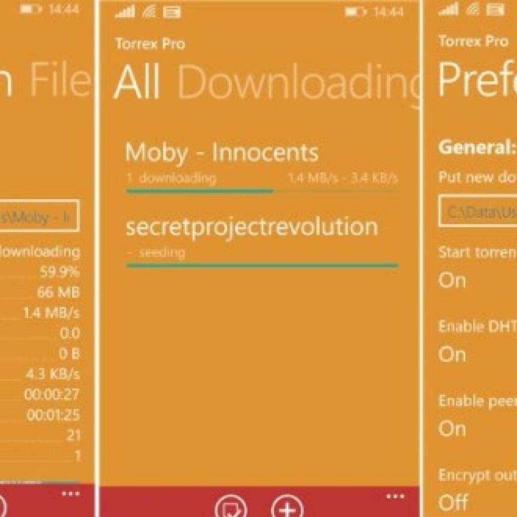 Torrex Pro untuk Windows Phone 8.1