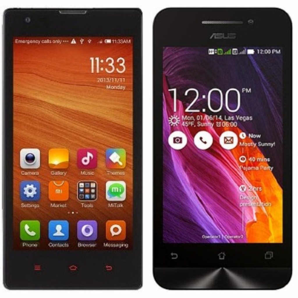 Harga dan Spesifikasi Asus Zenfone 4 vs Xiaomi Redmi 1S