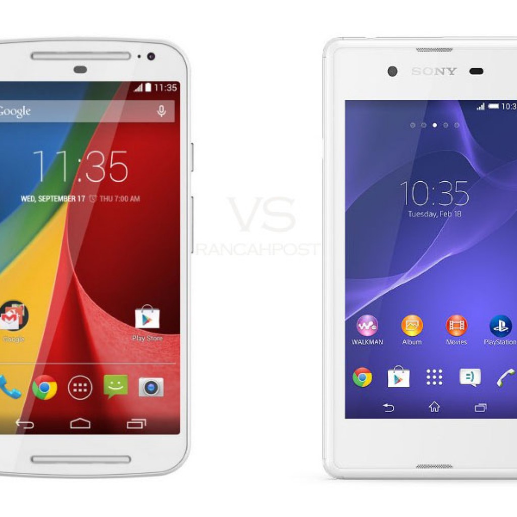 Harga dan Spesifikasi Sony Xperia E3 vs Motorola Moto G