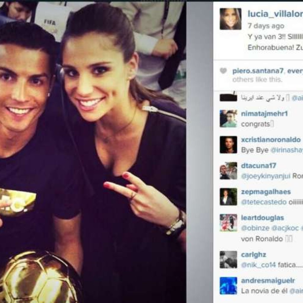 Hubungan asmara Cristiano Ronaldo dan dan Lucia Villalon