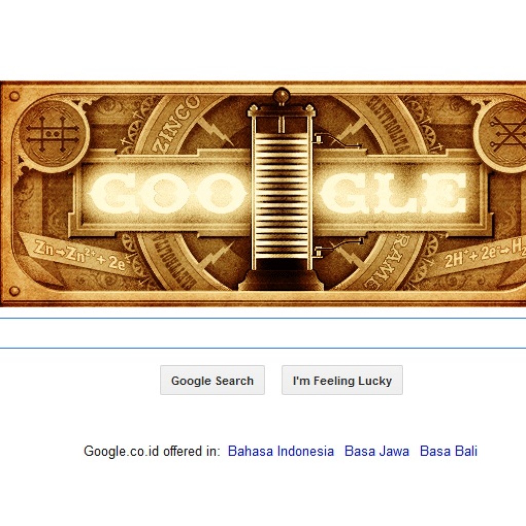 Alessandro Volta Google Doodle