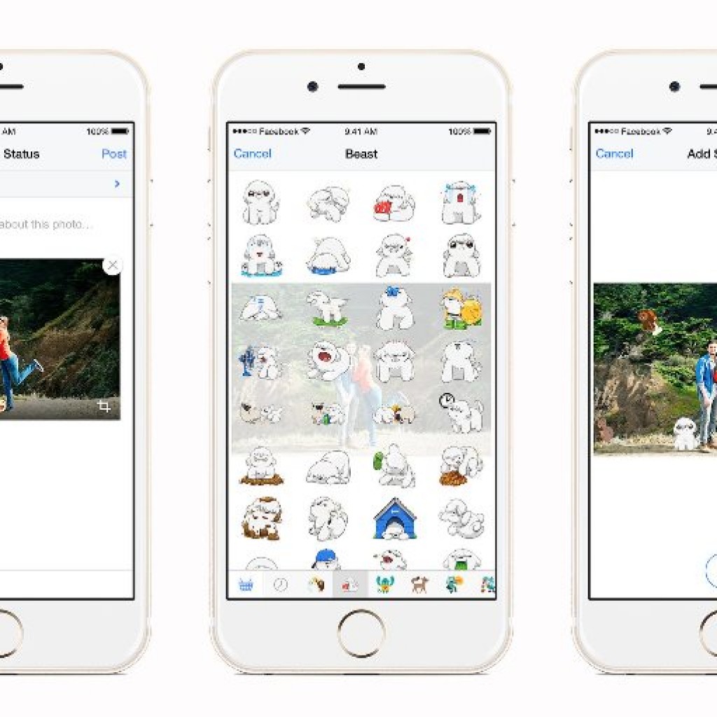 Sticker untuk Foto Fitur Baru Pada Facebook Untuk Android dan iOS