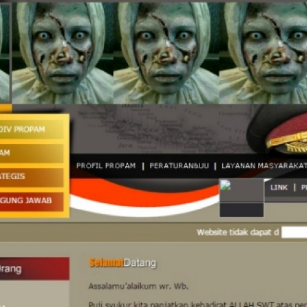 Gambar Pocong di situs resmi Polri