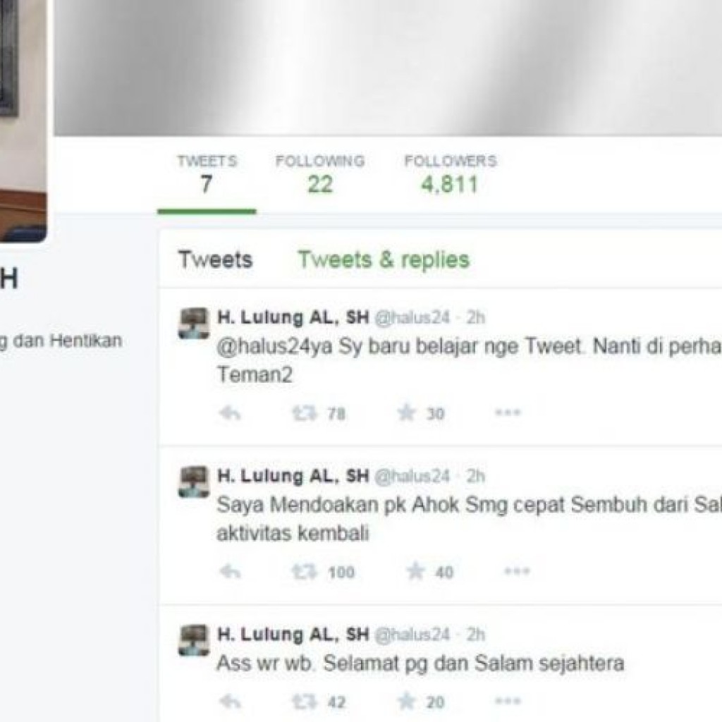 Twitter Haji Lulung diluncurkan