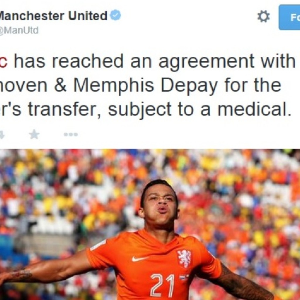 Memphis Depay Resmi Pindah Ke MU