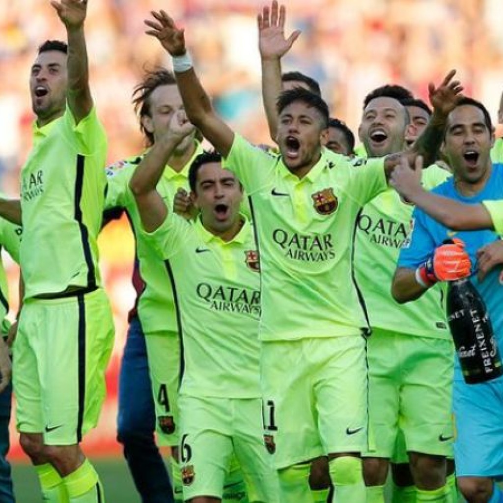 Selebrasi Barcelona Juara