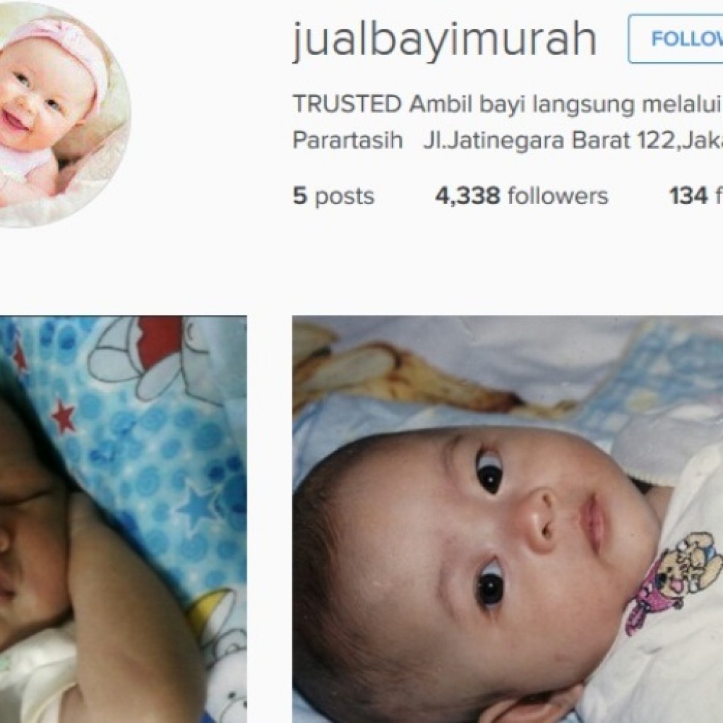 Akun Instagram jual bayi murah