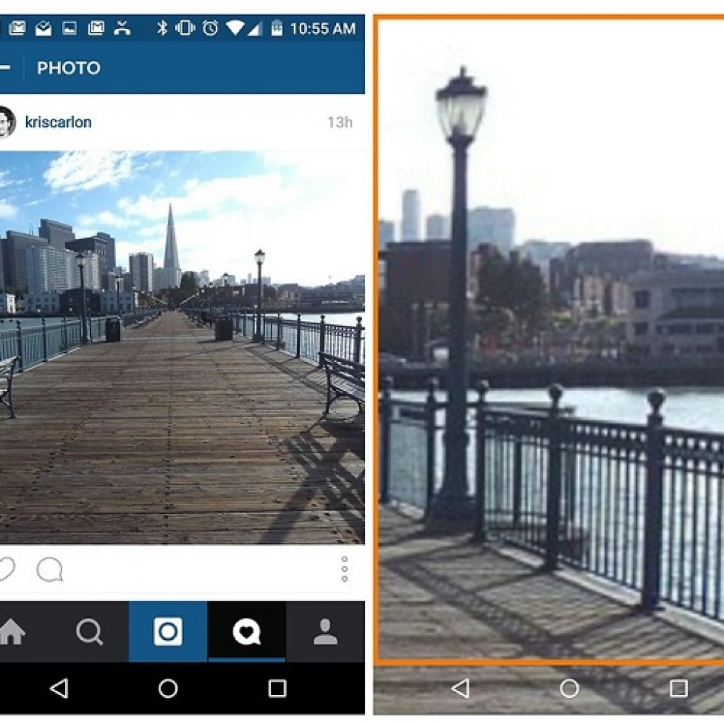 Cara Zoom Foto Instagram di handset Android
