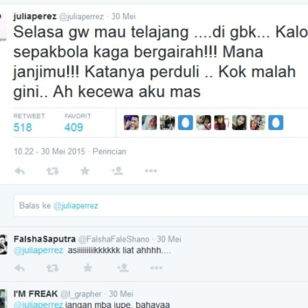 Tweet Jupe Untuk Sepakbola Indonesia