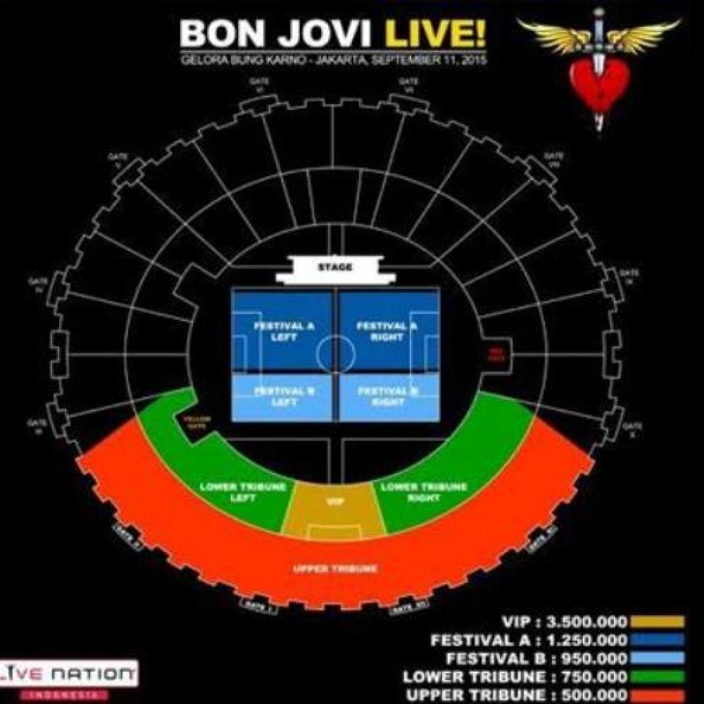 Venue konser Bon Jovi Jakarta
