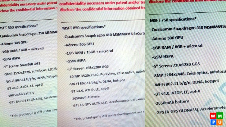 Kembali Bocor, Ini Spesifikasi Lengkap Microsoft Lumia 550, Lumia 750 dan Lumia 850