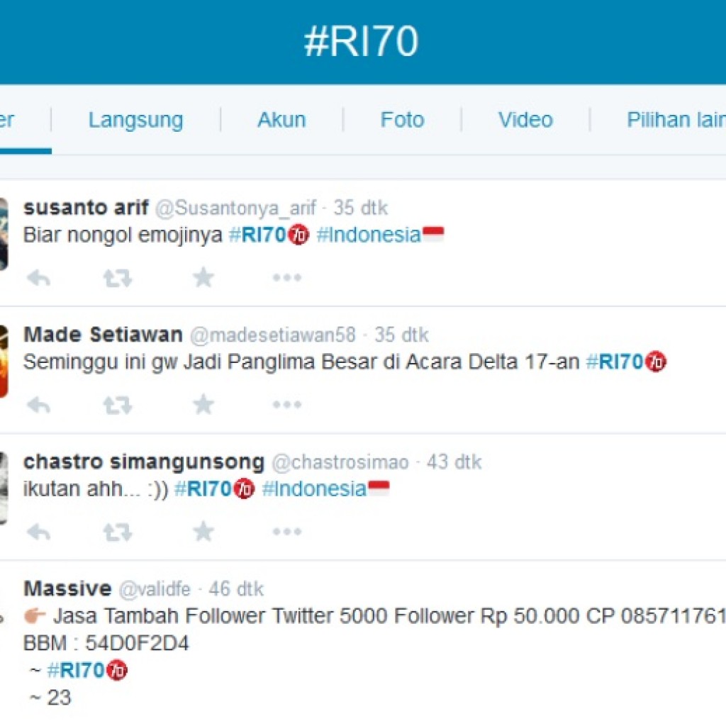 Emoji Twitter Kemerdekaan Indonesia RI70