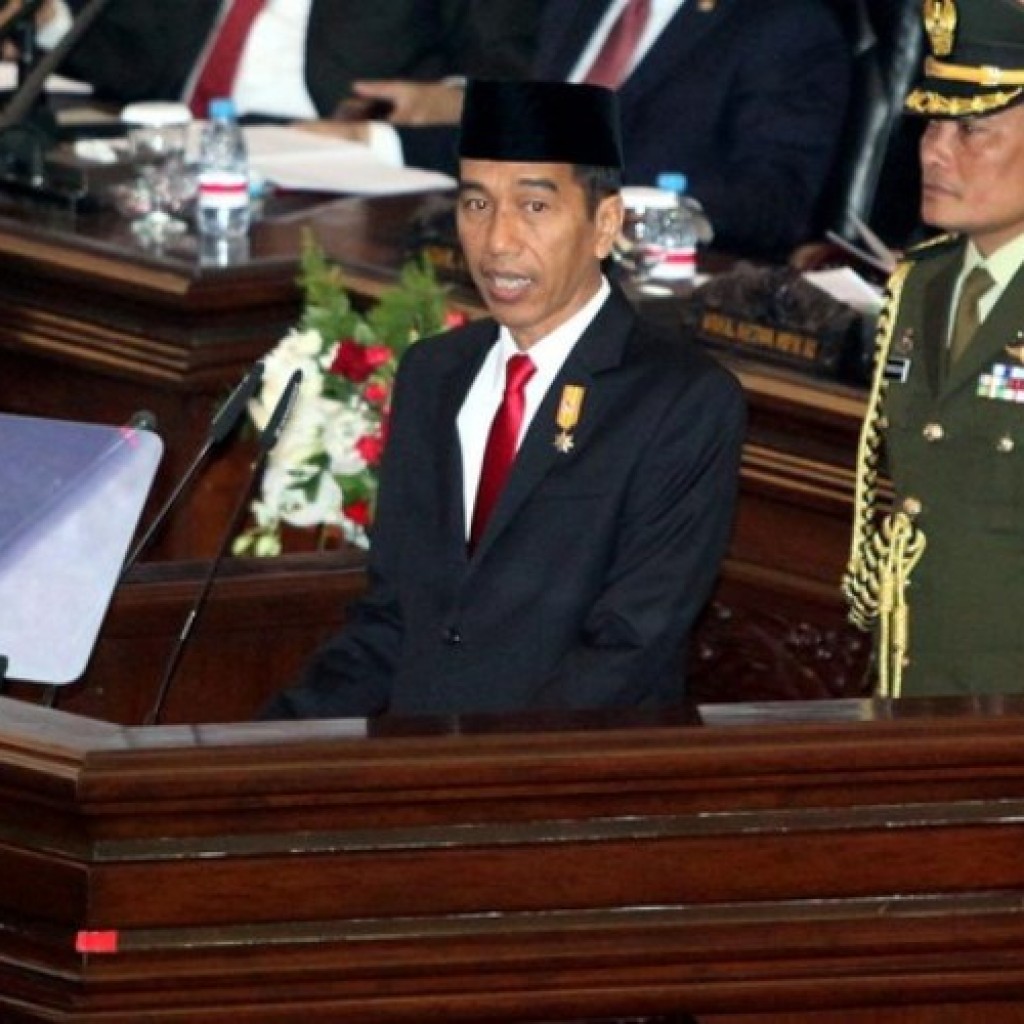 Pidato Presiden Jokowi di gedung DPR