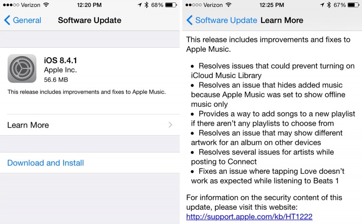 Rilis iOS 8.4.1, Apple Singkirkan Sejumlah Bug pada Layanan Apple Music