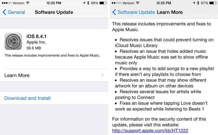 Rilis iOS 8.4.1, Apple Singkirkan Sejumlah Bug pada Layanan Apple Music