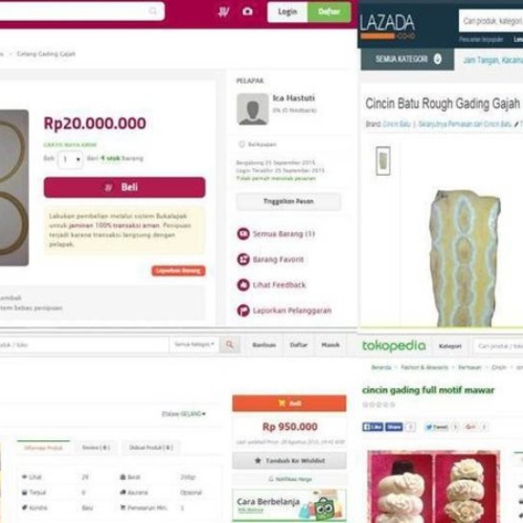 3 situs yang dipetisi Netizen karena menjual gading gajah