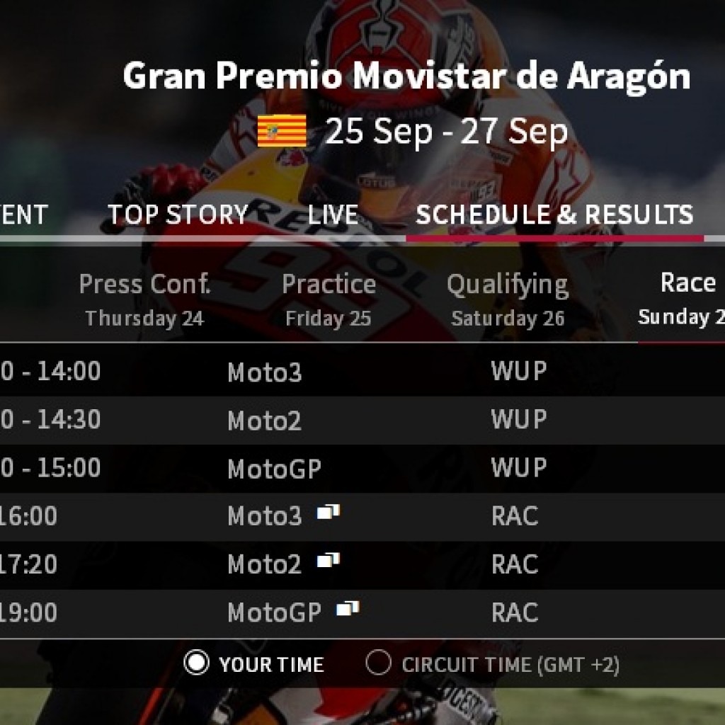 Jadwal MotoGP Aragon 2015