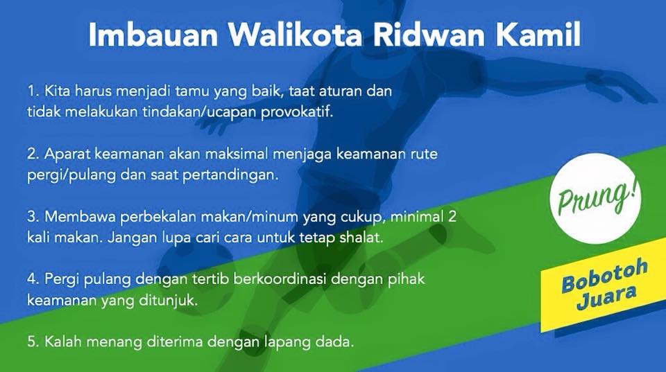 Ini Himbauan Walikota Ridwan Kamil Jelang Final Piala Presiden