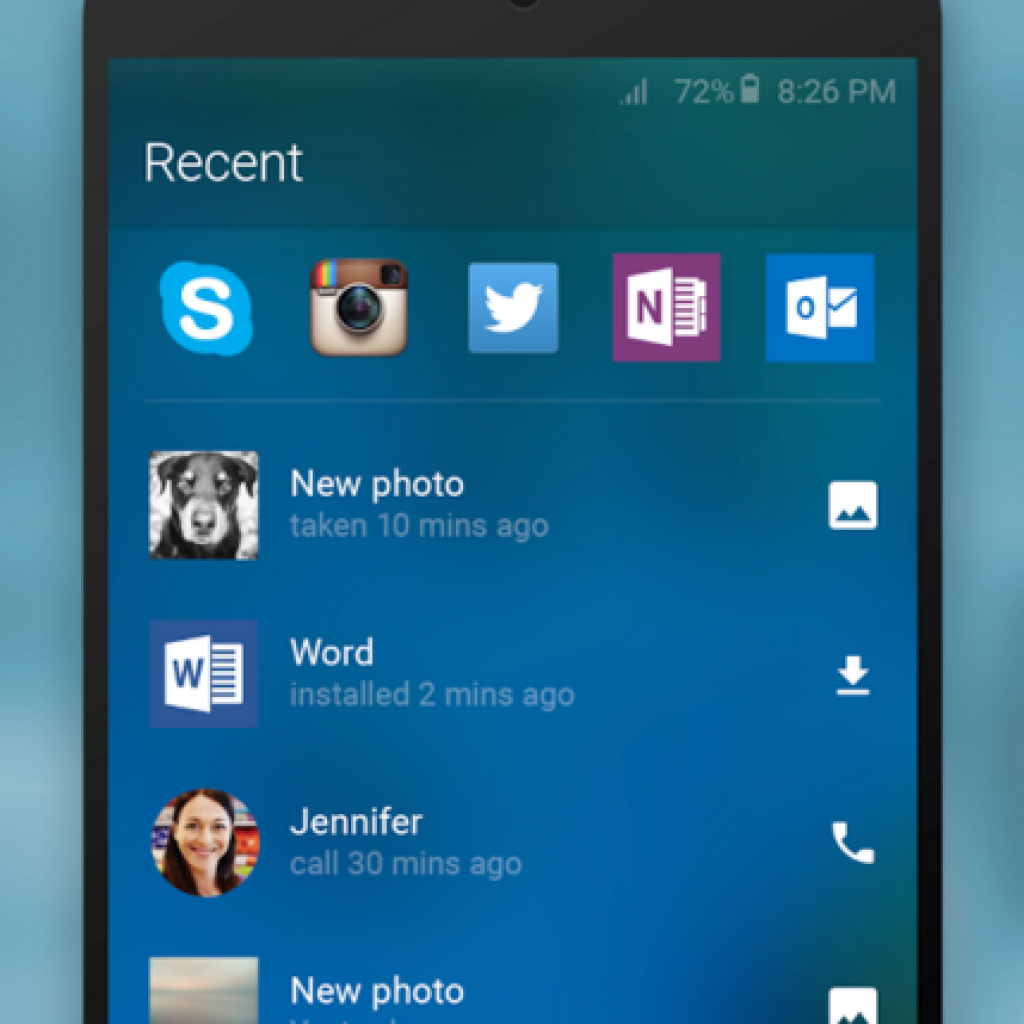 Microsoft Arrow Launcher recent