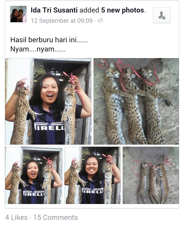 Pamer Hewan Buruan Kucing Hutan, Ida Tri Susanti Dibully Netizen