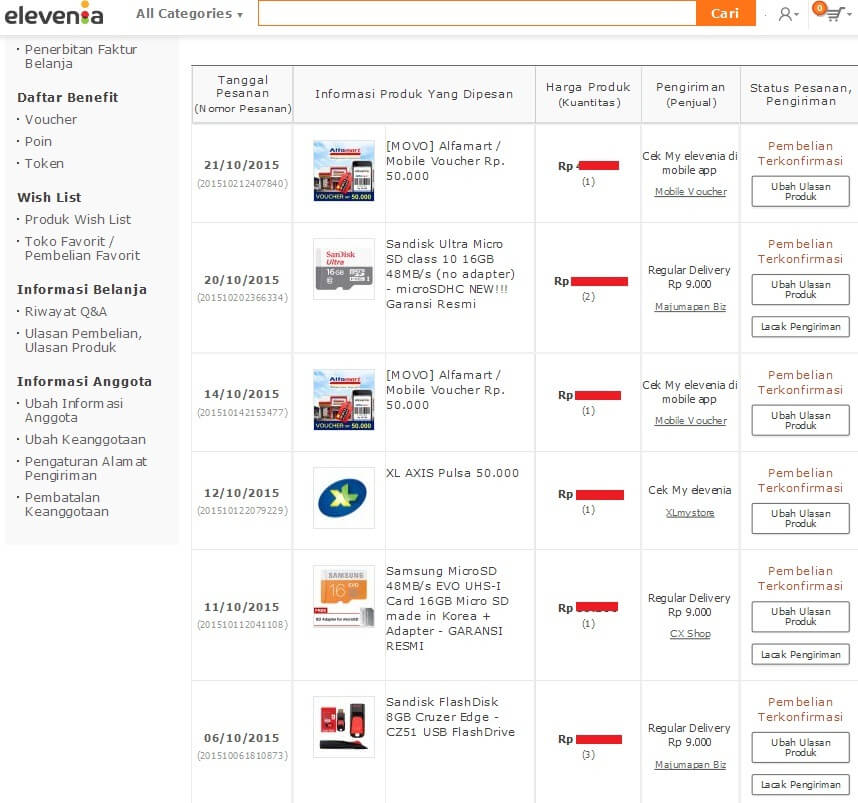 Pengalaman Beli di Elevenia