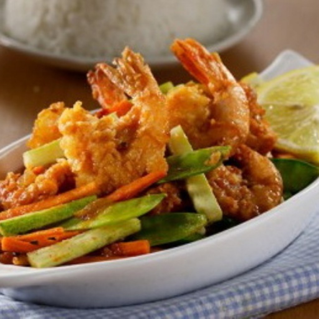 Resep Udang Tepung Saus Tomat Sayuran