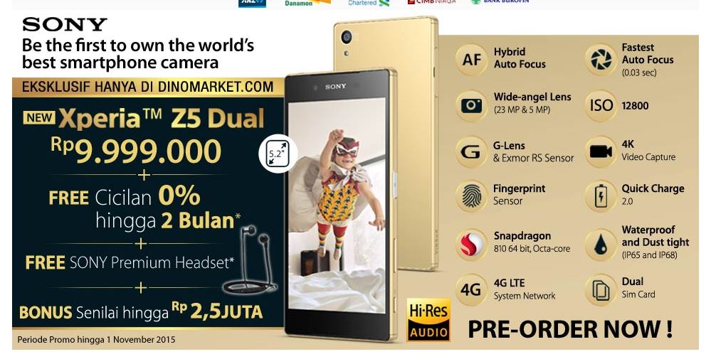 Sony Xperia Z5 Dual Sudah Tersedia di Indonesia dan Bisa Dipesan Pre-Order