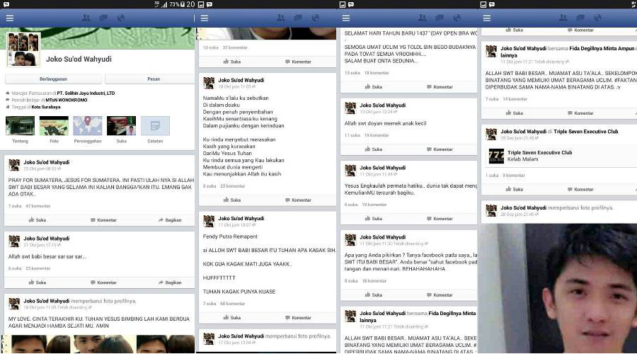 Giliran Akun Facebook Joko Su'od Wahyudi Ini Hina dan Lecehkan Islam