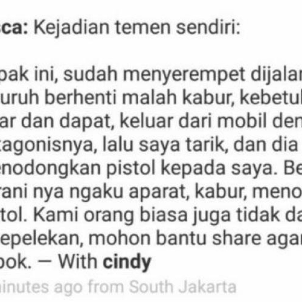 Insiden aparat serempet pengendara motor