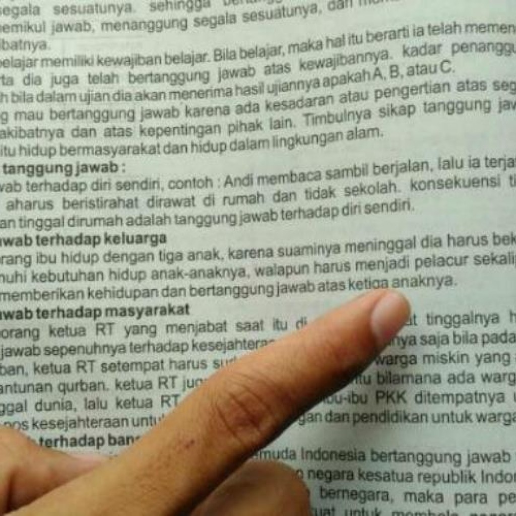 Isi buku LKS SD yang menceritakan kisah seorang pelacur