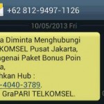SMS Penipuan Poin Telkomsel
