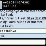 SMS Penipuan Transfer Bank