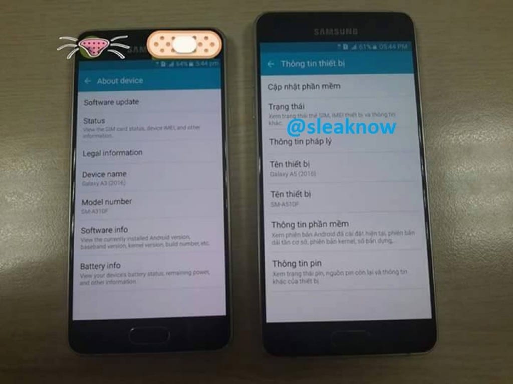 Samsung Galaxy A3 dan Galaxy A5 2016 face