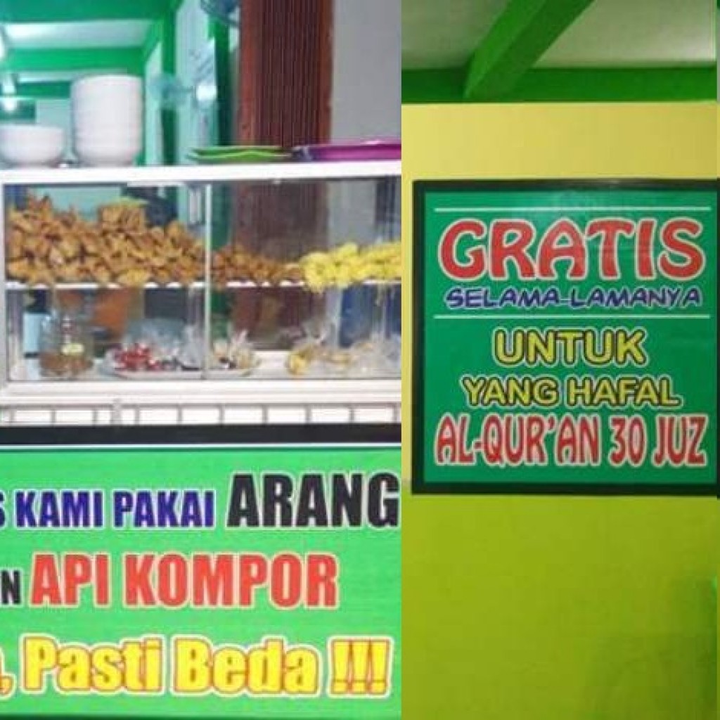 Warung makan ini bagi yang hafal Al Quran 30 juz bebas makan selamanya