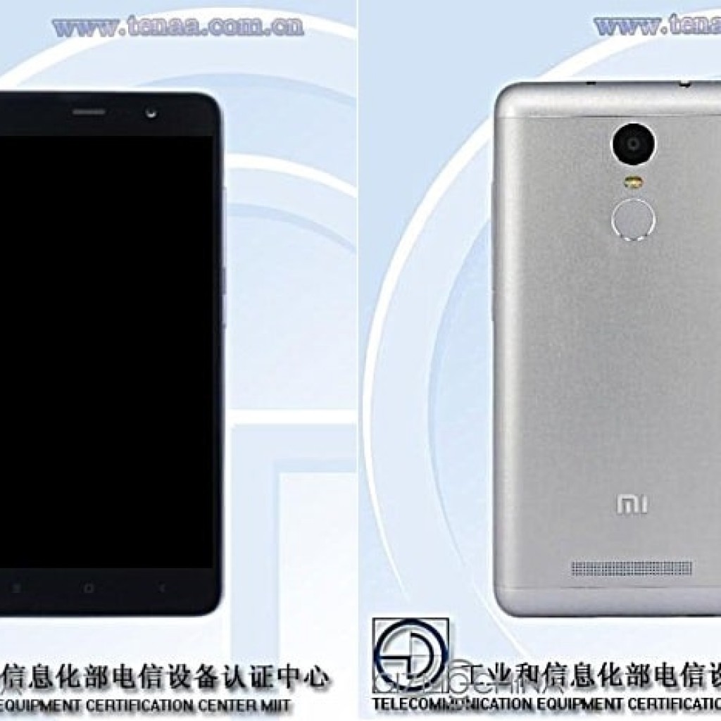 Xiaomi Redmi Note 2 Pro TENAA Front