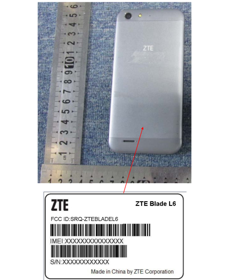 ZTE Blade L6 label FCC