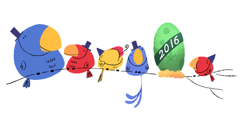 Google Doodle Hari Ini Ucapkan 'Selamat Tahun Baru 2016'