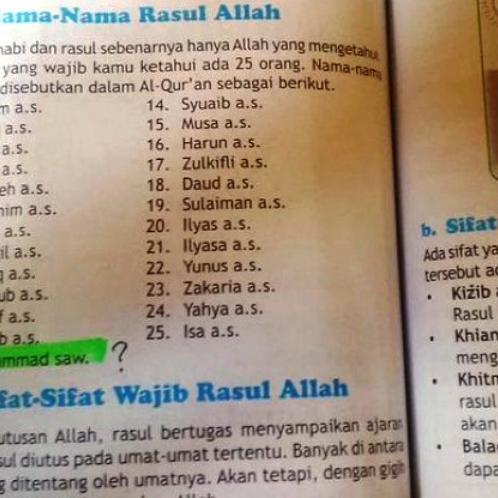 Buku Pelajaran SD yang Dinilai Menyesatkan