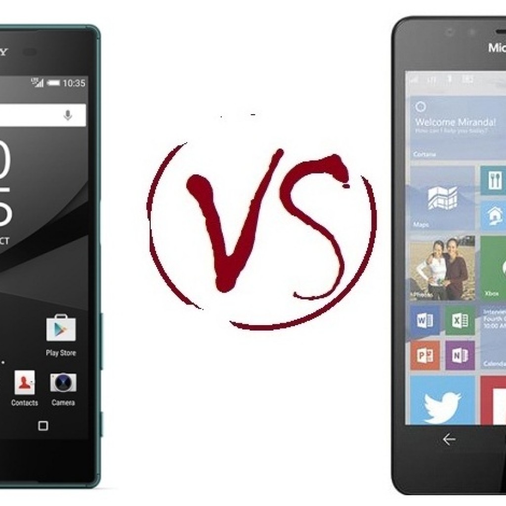 Sony Xperia Z5 vs Microsoft Lumia 950
