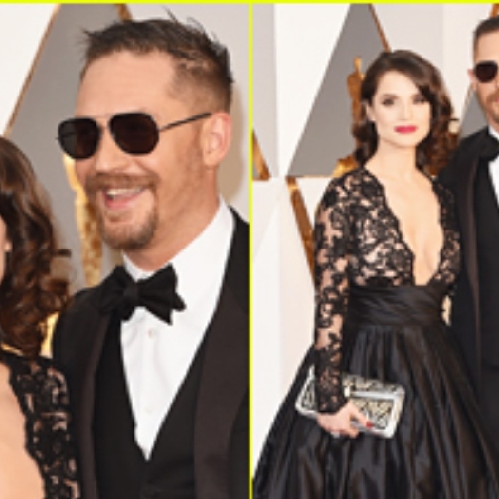Hadiri Ajang Penghargaan Piala Oscar 2016 Tom Hardy Tampil Serasi dengan Sang Istri