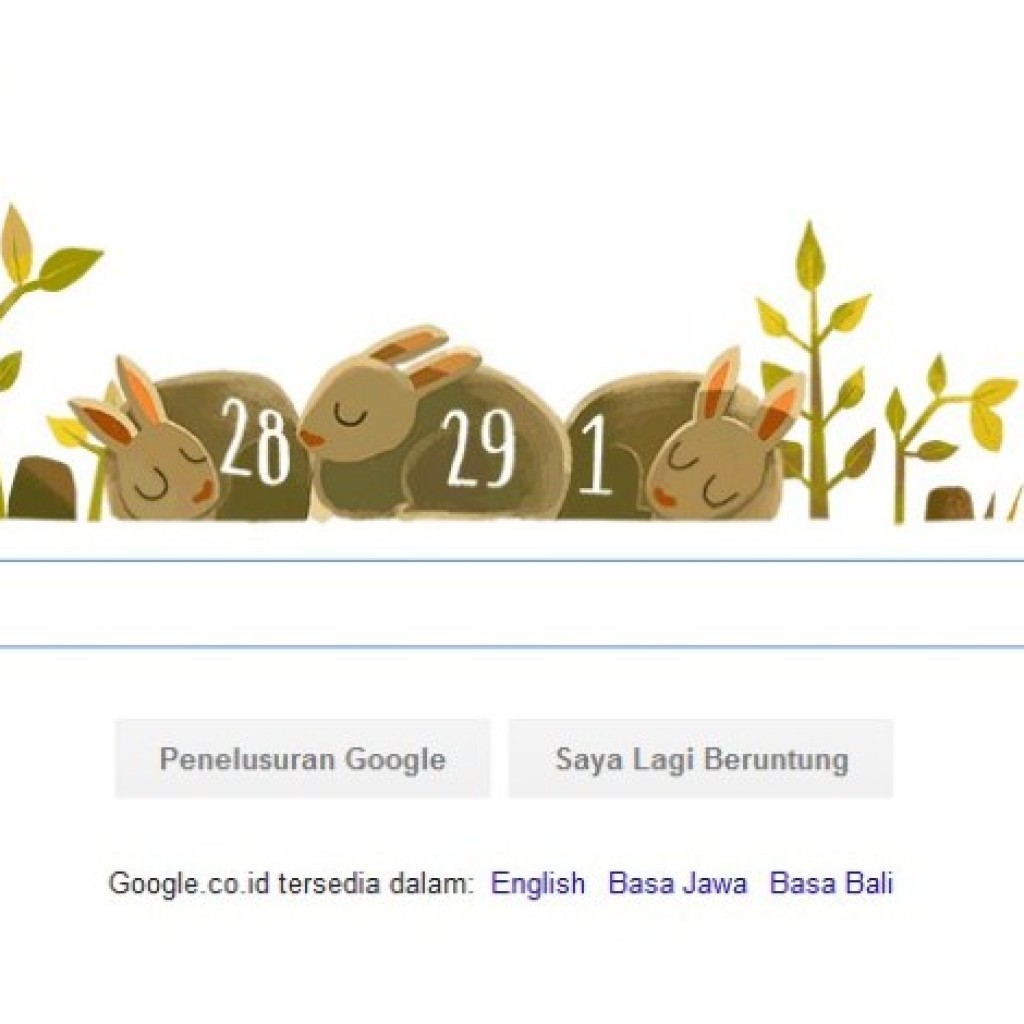 Kelinci Tahun Kabisat Google Doodle hari ini