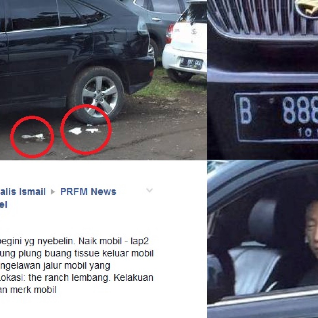 Mobil Mewah Buang Sampah Sembarangan di Lembang Bandung