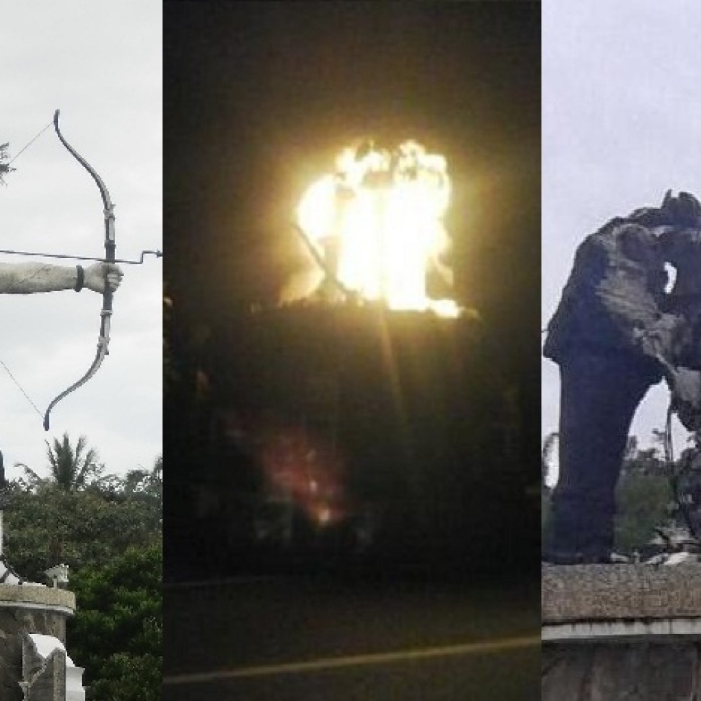 Patung Arjuna Dibakar