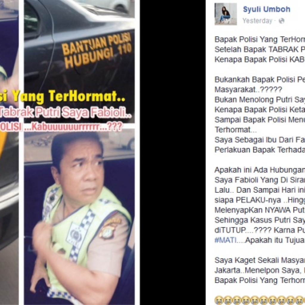 Polisi Tabrak Fabioli di Jakarta
