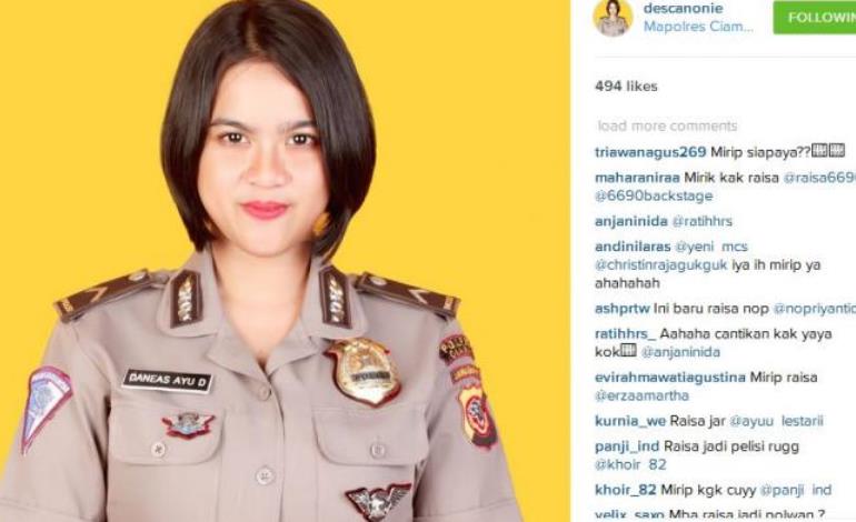 Mirip Banget Polwan Cantik Ini Ternyata Kembaran Raisa