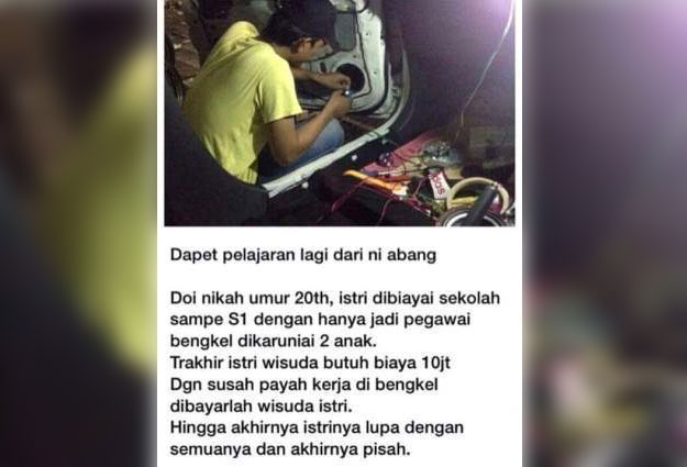 Susah Payah Biayai Istri Sekolah Hingga Kuliah