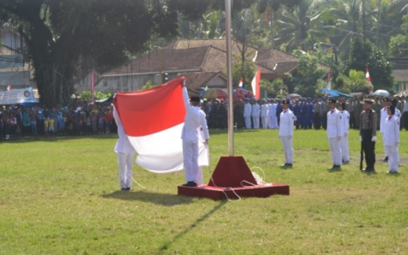 Upacara 17 Agustus di Pangandaran