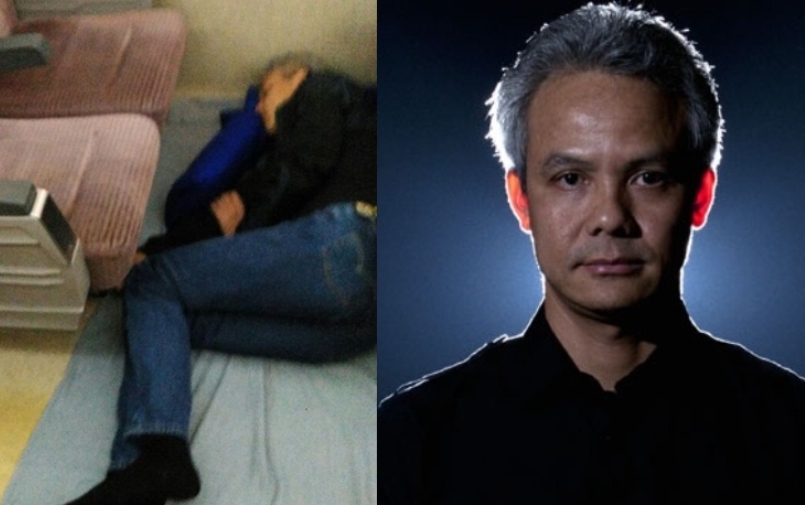 Ganjar Pranowo Tidur di Lantai KA