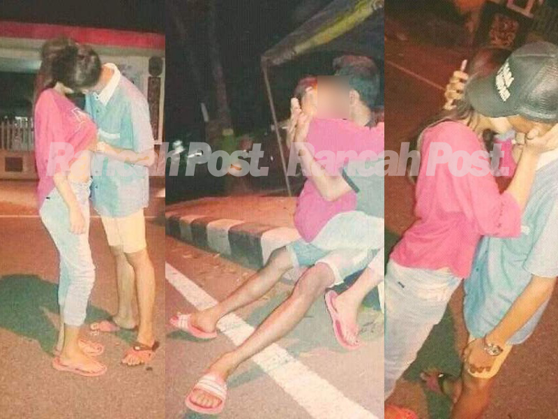 Abege Pamer Cipokan Mesra di Jalan